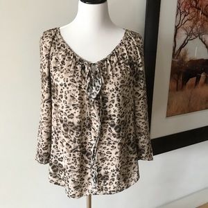 Rebecca Taylor Leopard Blouse Size 8
